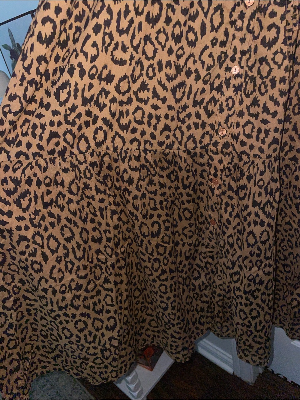 Emerson Fry India Collection Lucy Dress Vintage Leopard Organic Cotton Sz Small - Picture 11 of 13
